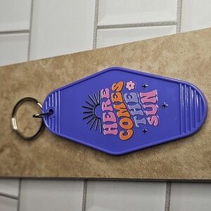 Motel Style Purple Keychain with Retro Design